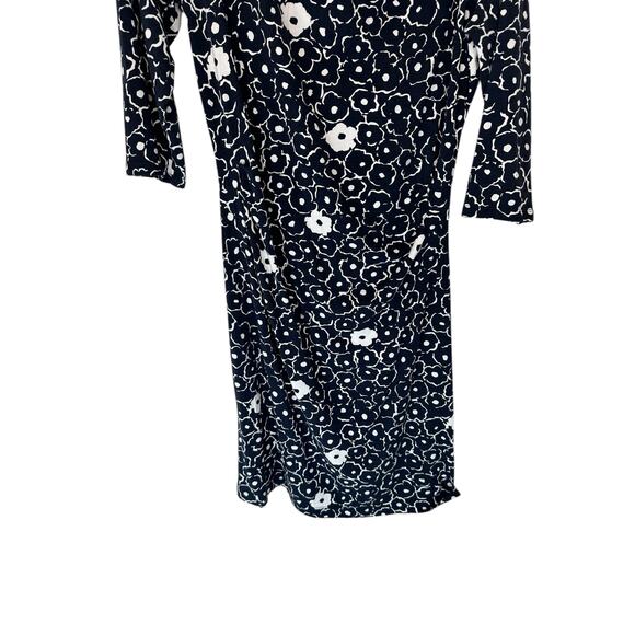 Pendleton Blue White Floral Stretch Office Work Career Sheath Dress Size Large - Picture 4 of 11